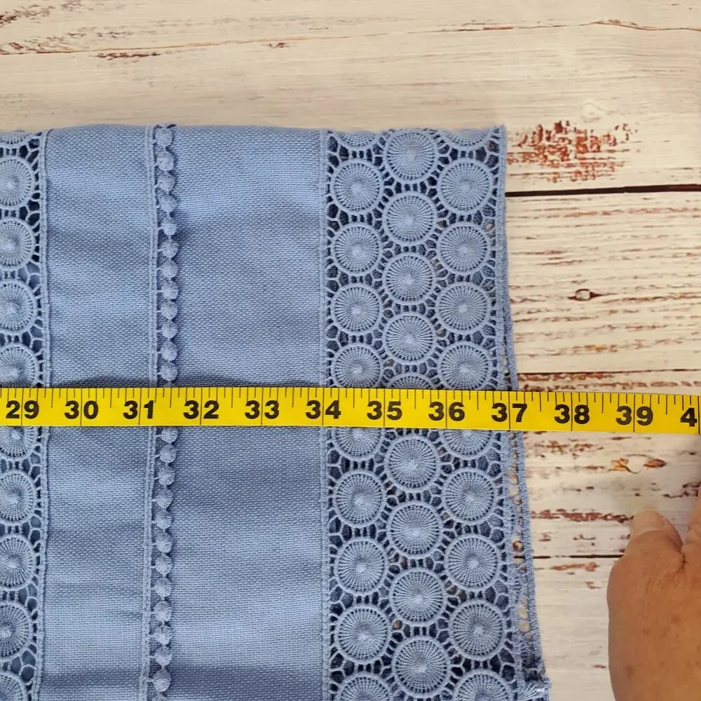Talbots Sleeveless Eyelet Lace Dress Linen Blnd 4 Periwinkle Blue Coastal Resort